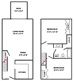Floor plan 2 Bedroom Primrose Town House