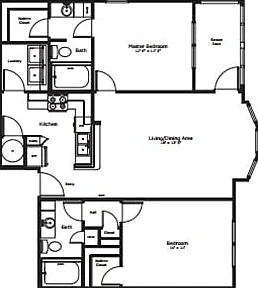 The Garland 2: 996 sq. ft., 2 beds, 2 baths, both with walk-in closets, plus a bay window and screened patio_designed for easy living without the garage. The Garland 2: 996 sq. ft., 2 beds, 2 baths, both with walk-in closets, plus a bay window and screene