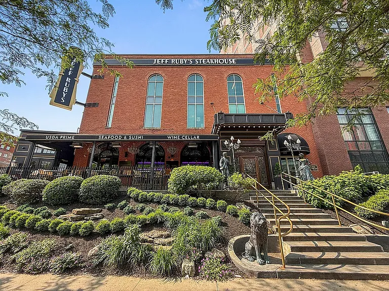 Located behind Jeff Ruby's steakhouse