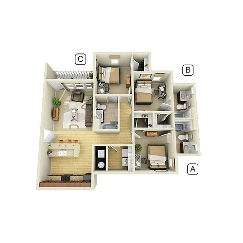 Floor plan 3 Bedroom 3 Bathroom