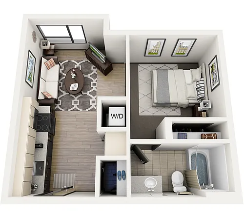 Floor plan 1x1 Open D