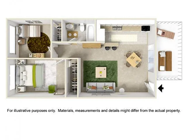 Floor plan Garden Style - Two Bedroom