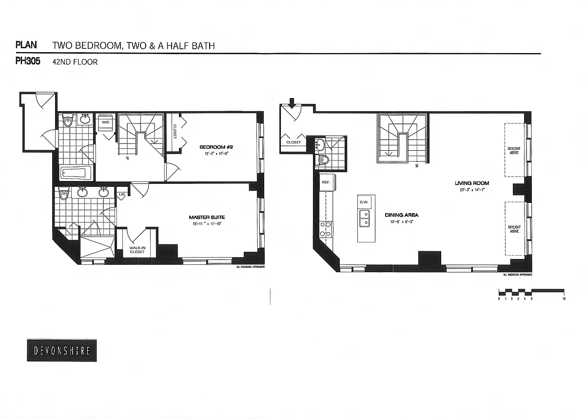 Floor plan 2 Bed_2 Bath Penthouse-ph305