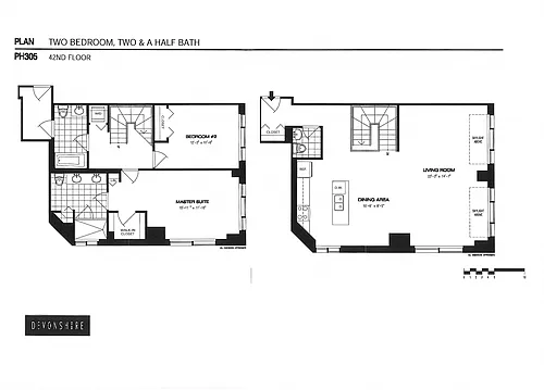 Floor plan 2 Bed_2 Bath Penthouse-ph305