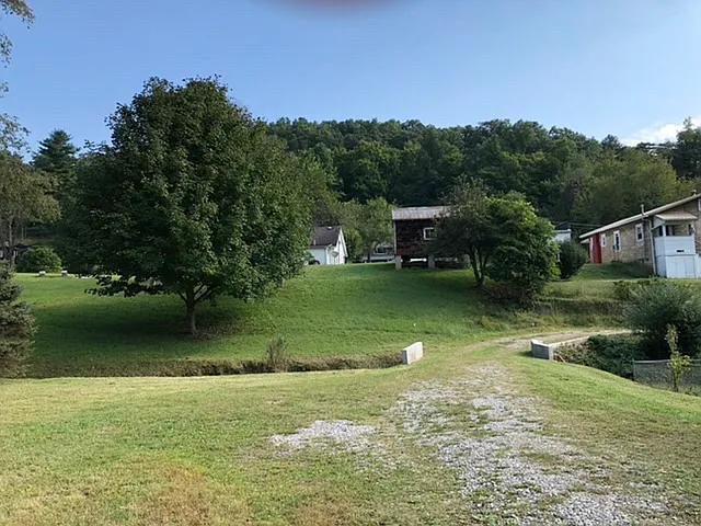 Back yard and driveway entrance to property.