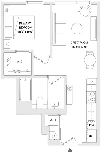 Floor plan 1 BR C
