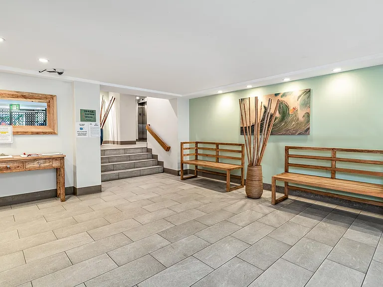secure entry , property manager on site, mail room, exit to parking garage from first and second floors