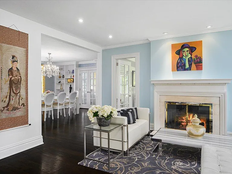 View from the foyer toward the living room and dining room.