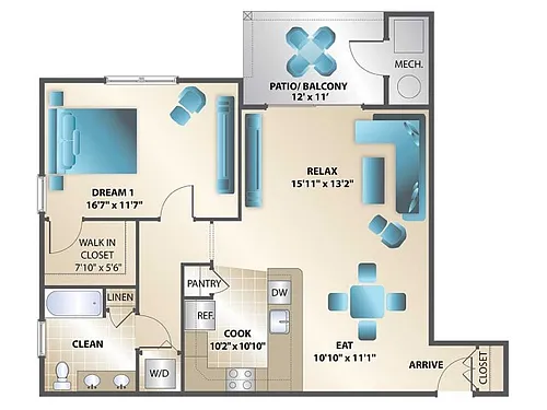 Floor plan 1BD