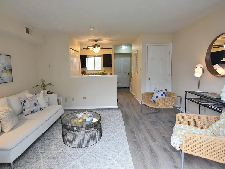 Living Room, photos of townhouse while it was staged