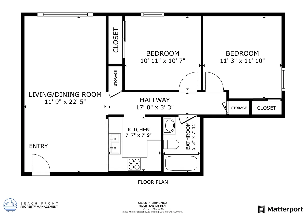 Floor plan 2 bed 2 bath