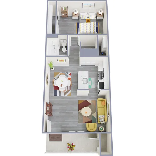 Floor plan 620 1 Bed 1 Bath - Upgrade