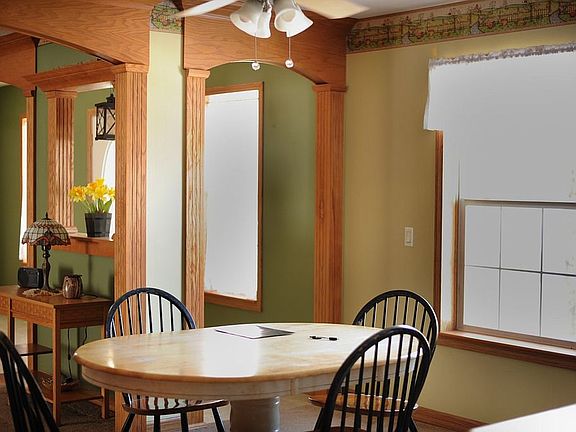 Spacious dining room.