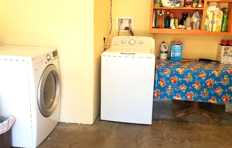 Washer and Dryer in Garage. Storage space in other garage