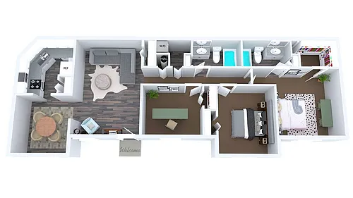 Floor plan The Wave | 3 Bed | 2 Bath