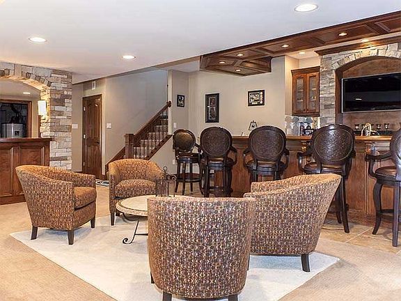 Notice the stonework, recessed lights and flooring