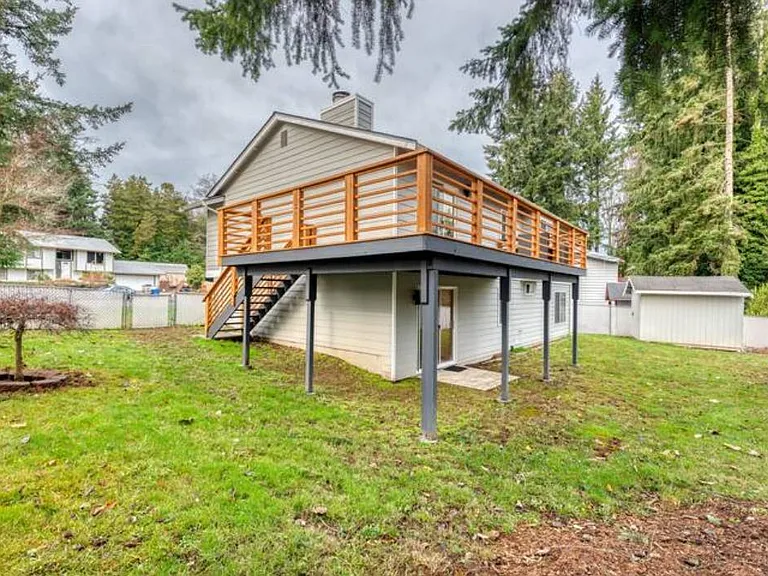 Big fenced in backyard