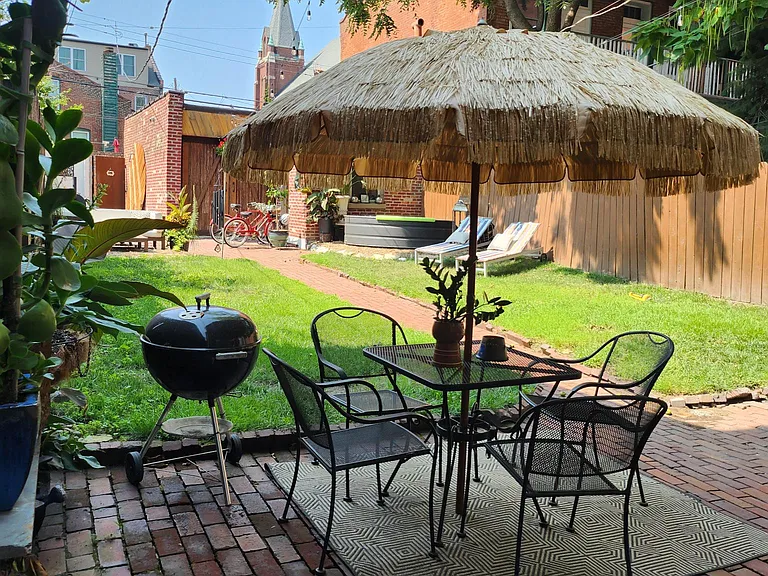 Backyard with patio furniture
