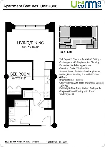 Floor plan 1 Bedroom - 1 Bathroom Tier 06