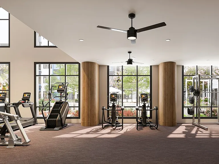 State-of-the-art two-level fitness center (Rendering)