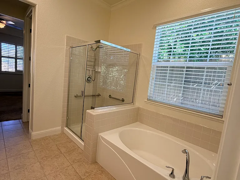 Main bedroom shower and soaking tub