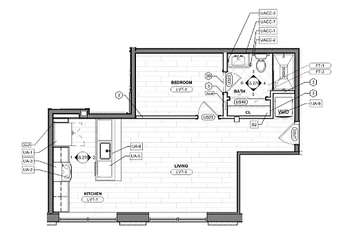 Floor plan 1 Bedroom / 1 Bath