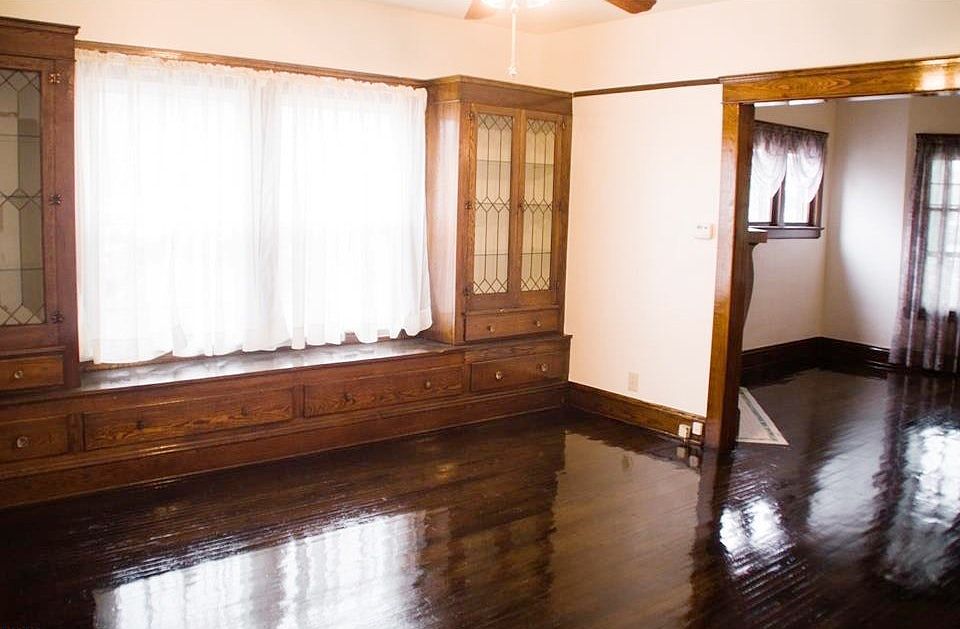 Dining room looking into living room