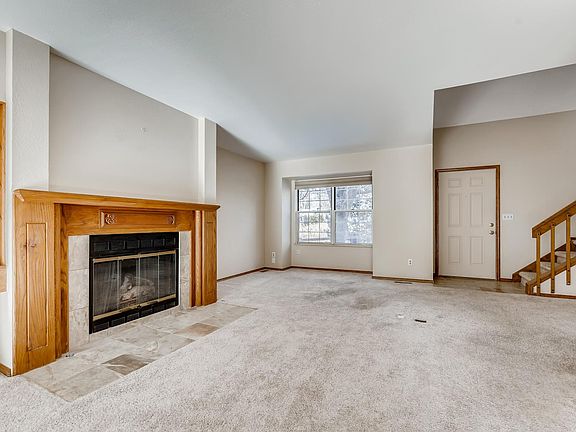 Living room looking toward front door - gas fireplace