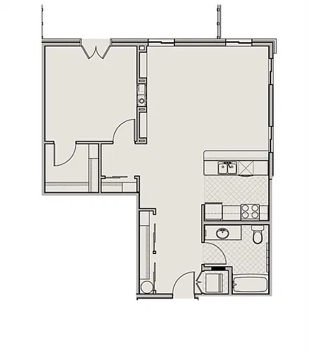 Floor plan 1 Bed 1 Bath N