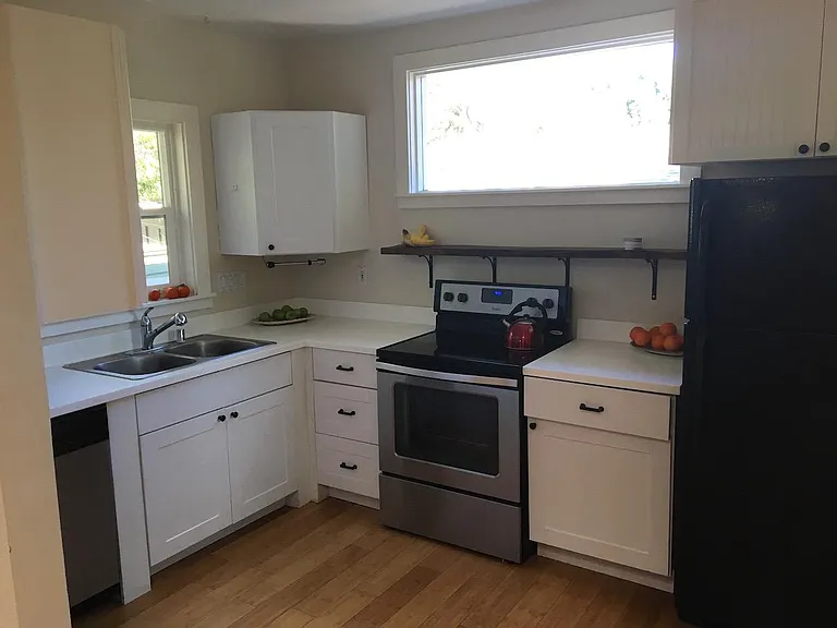Kitchen opens up to dining room, living room