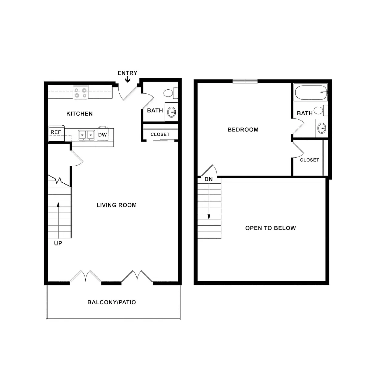 Floor plan 1x1.5B Loft G