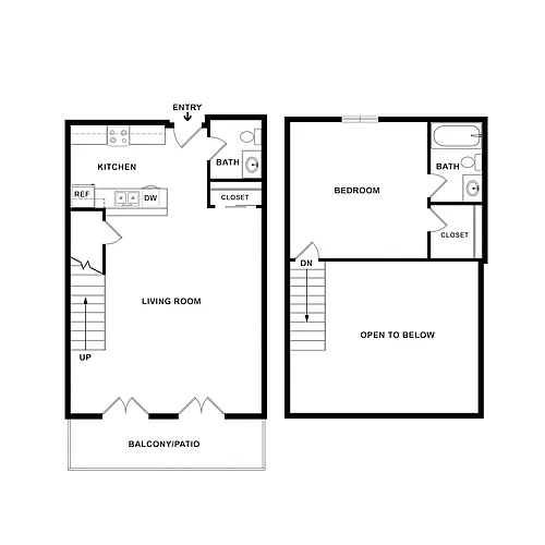 Floor plan 1x1.5B Loft G