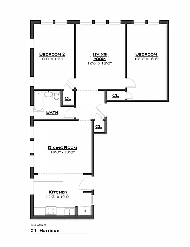 Floor plan Two Bedroom 21