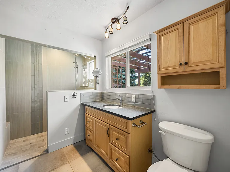 Fully remodeled primary bathroom, ensuite with a walk in shower