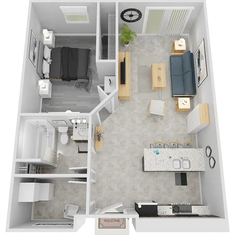 Floor plan 1 Bedroom 1 Bathroom