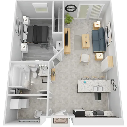 Floor plan 1 Bedroom 1 Bathroom