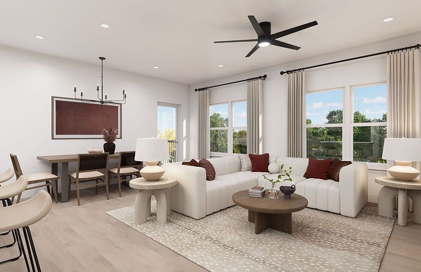 Gathering Room Opens to Kitchen and Dining Room