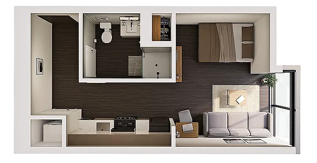 Floor plan Studio B