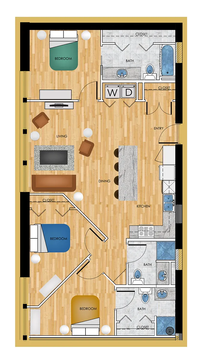 Floor plan P2 3 Bed
