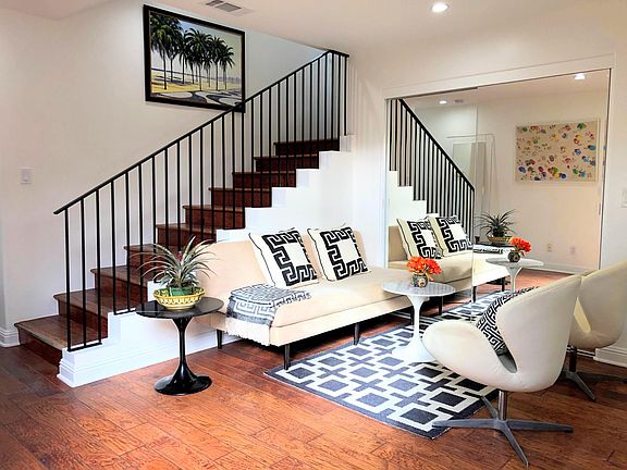 Living room with large closet and guest bed/couch