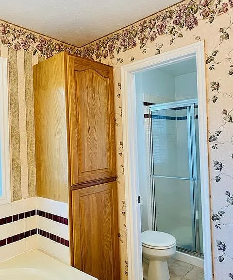 View of master bathroom