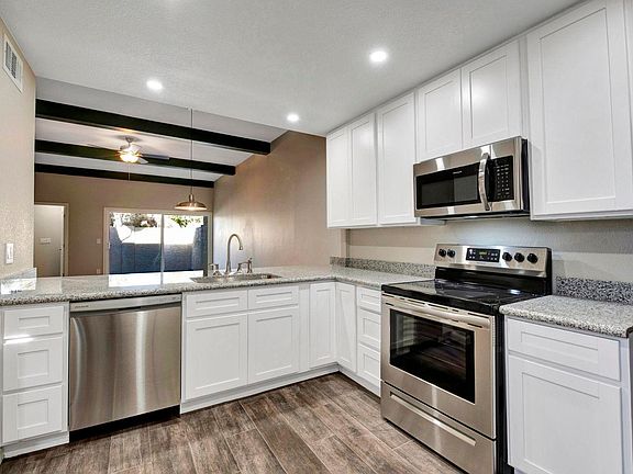 New cabinets, counters, and appliances