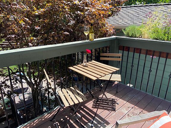 Enjoy a sunny lunch on our back deck