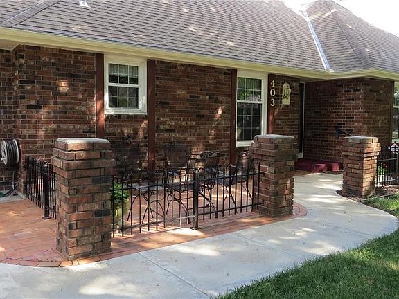 Relax in the brick courtyard.