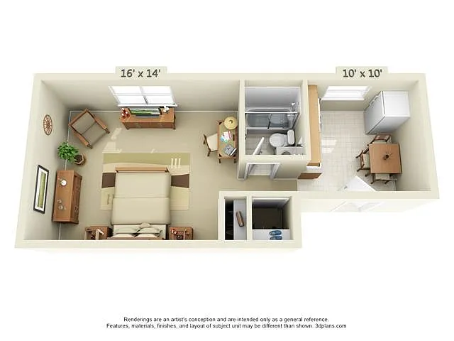 Floor plan Studio B