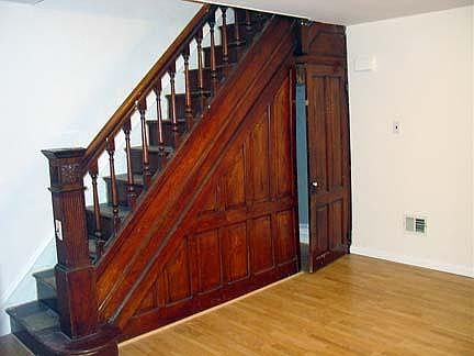 Dining room, stairs, HW floors.