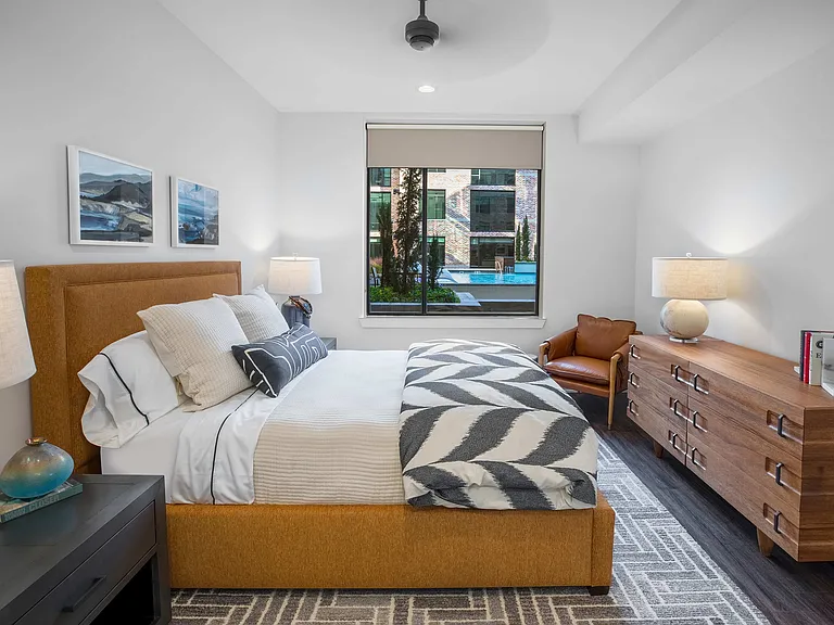 Bedroom with Pool View
