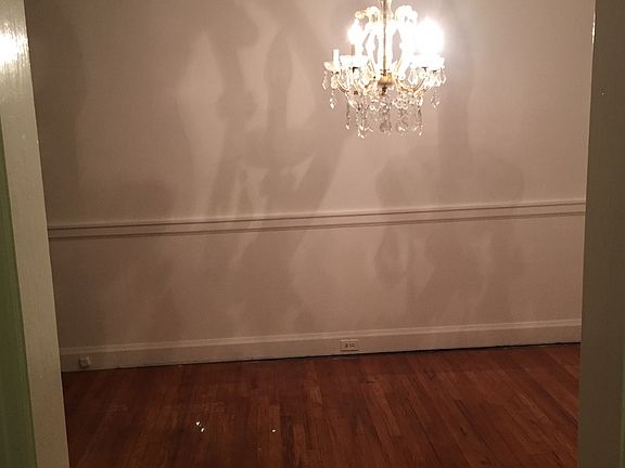 Dining room with beautiful chandelier