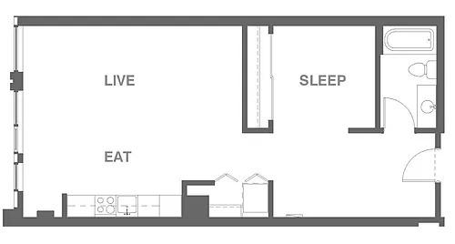 Floor plan 1x1 O Open