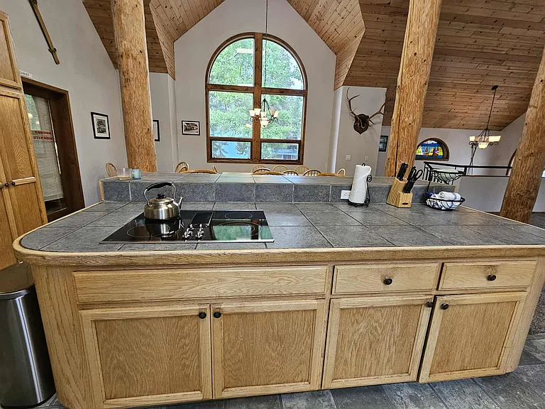 Kitchen stove and island